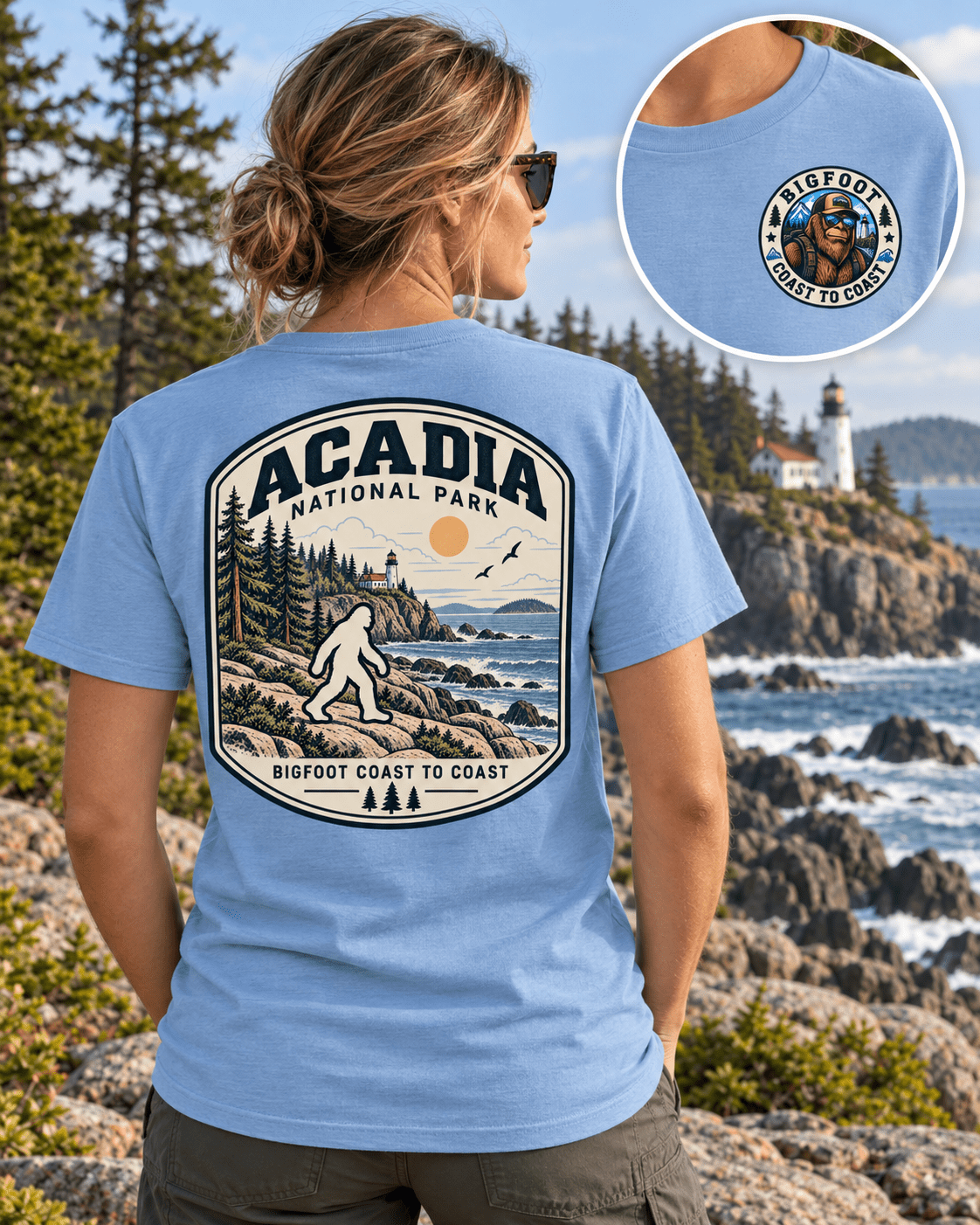 Acadia Bigfoot National Park Shirt | Sasquatch Adventure Tee - Bigfoot Coast to Coast