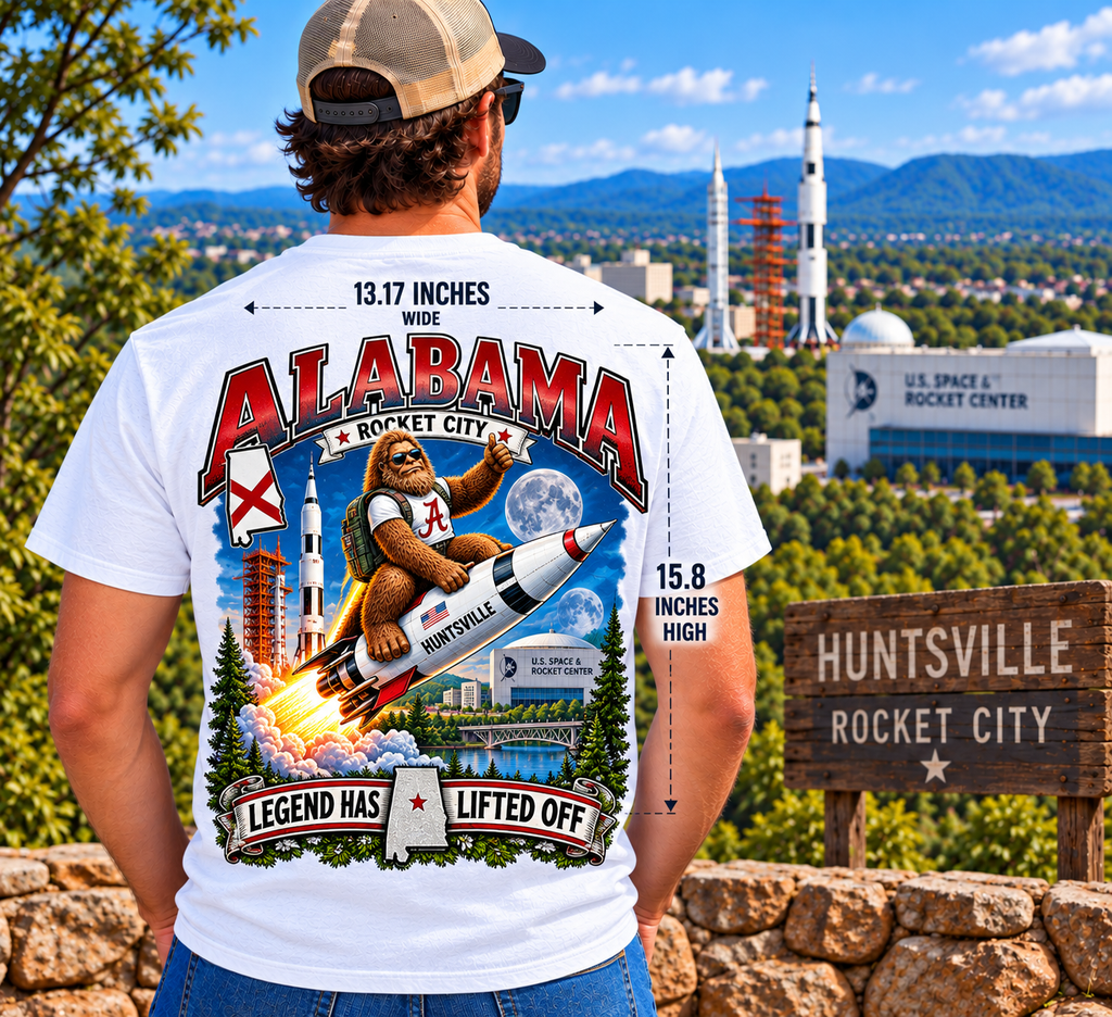 Alabama Bigfoot T-Shirt - Rocket City - Bigfoot Coast to Coast