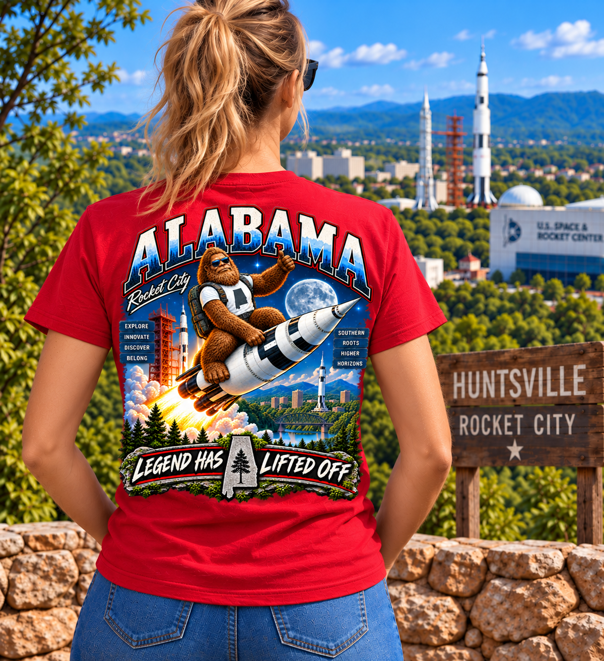 Alabama Bigfoot T-Shirt - Rocket City - Bigfoot Coast to Coast