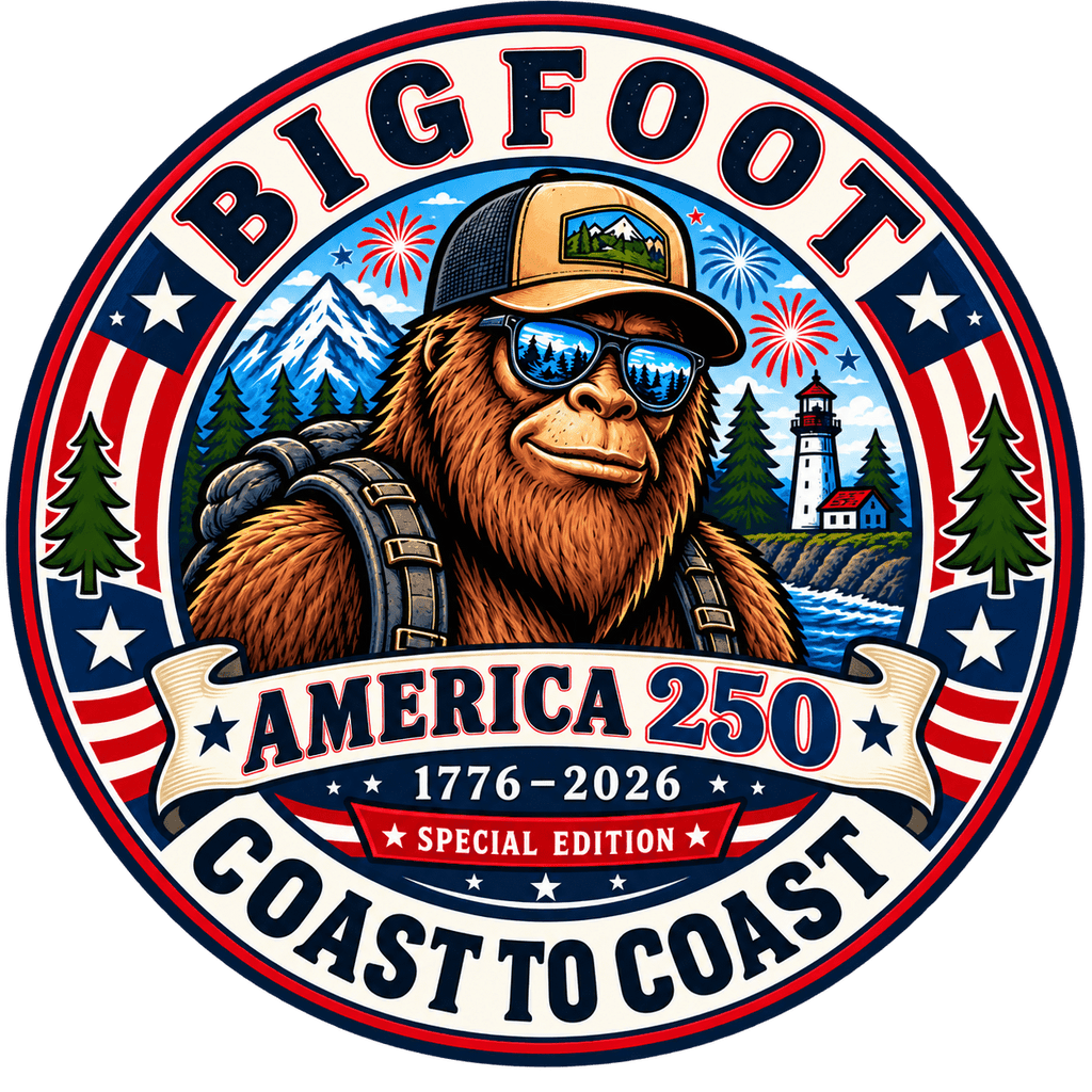 America 250 Bigfoot Shirt – 1776–2026 Patriotic Sasquatch Tee - Bigfoot Coast to Coast