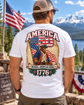 America 250 Bigfoot T-Shirt – Original American Rebel 1776 Patriotic Sasquatch T-Shirt - Bigfoot Coast to Coast