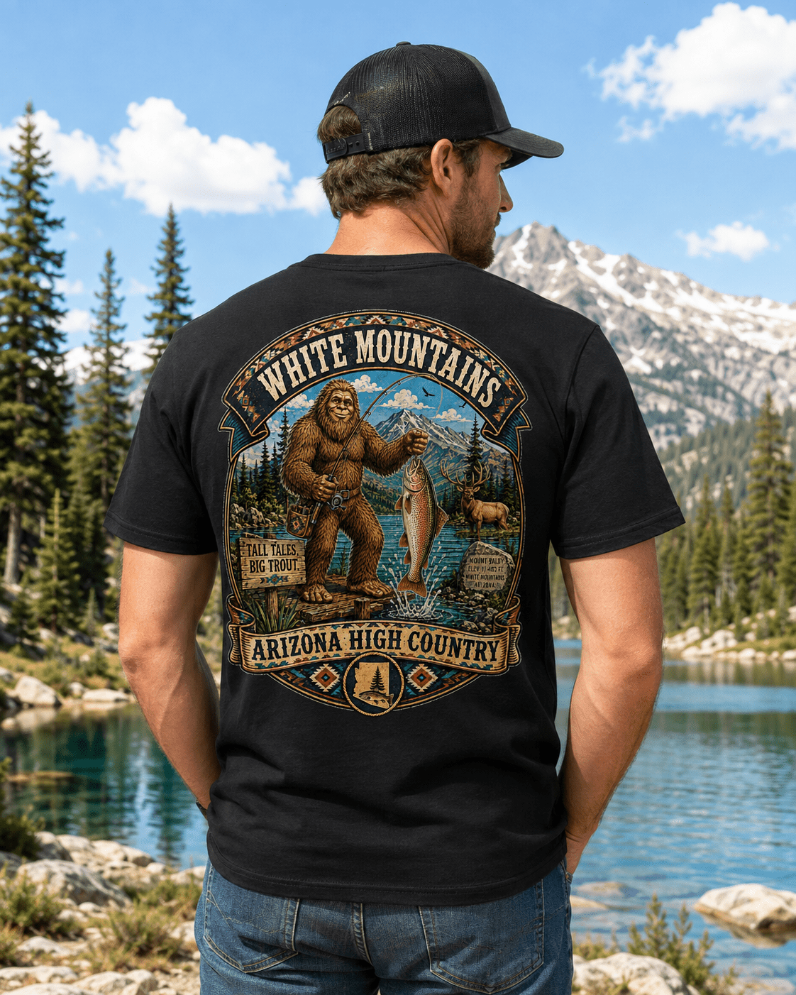 Arizona Bigfoot T-Shirt - White Mountains - Bigfoot Coast to Coast