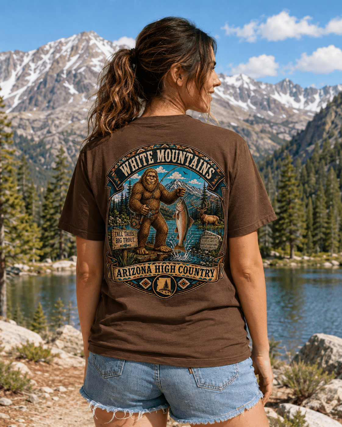 Arizona Bigfoot T-Shirt - White Mountains - Bigfoot Coast to Coast