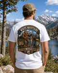Arizona White Mountains Bigfoot shirt with Sasquatch in Arizona high country mountain scenery