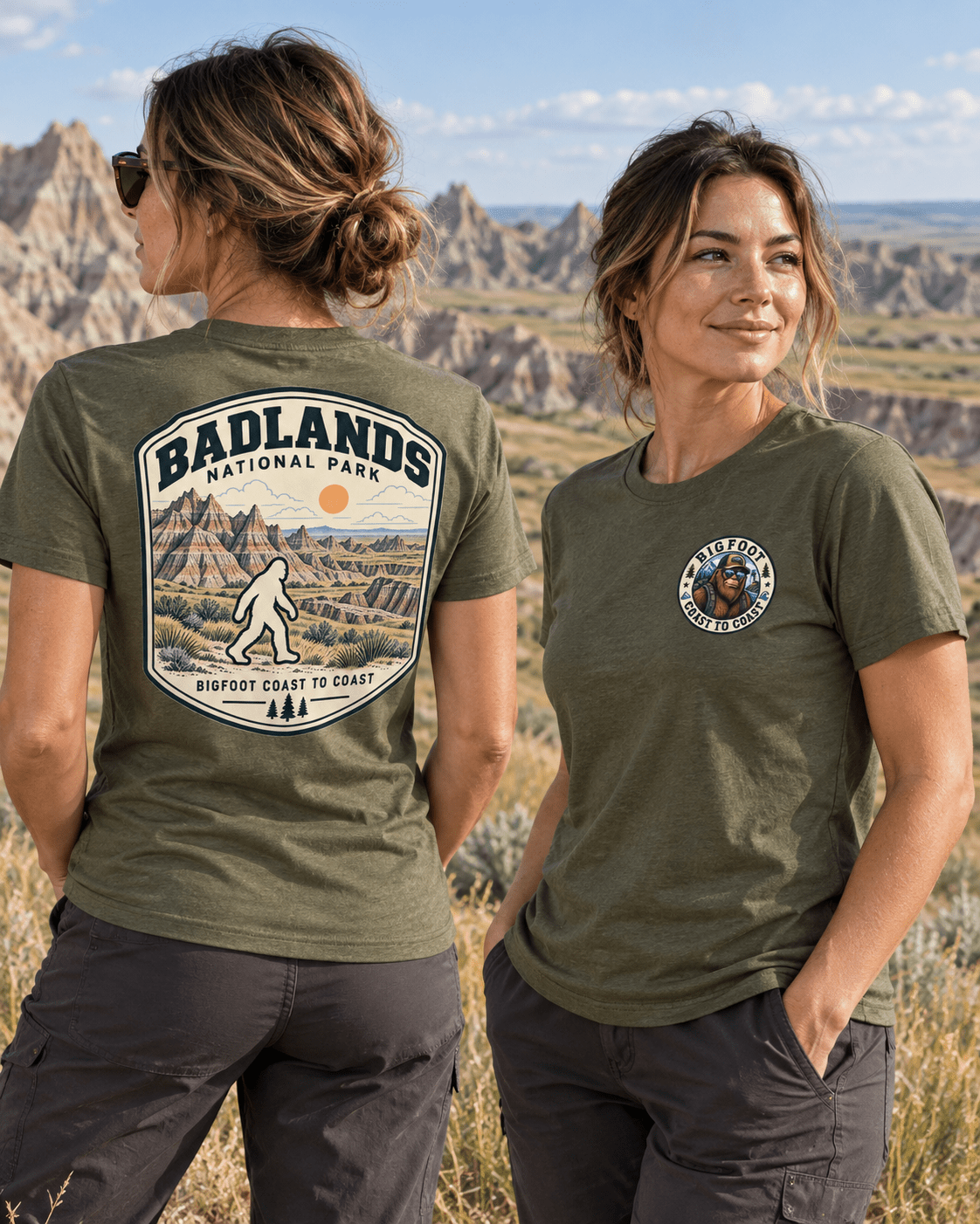 Badlands Bigfoot National Park Shirt | Sasquatch Adventure Tee - Bigfoot Coast to Coast