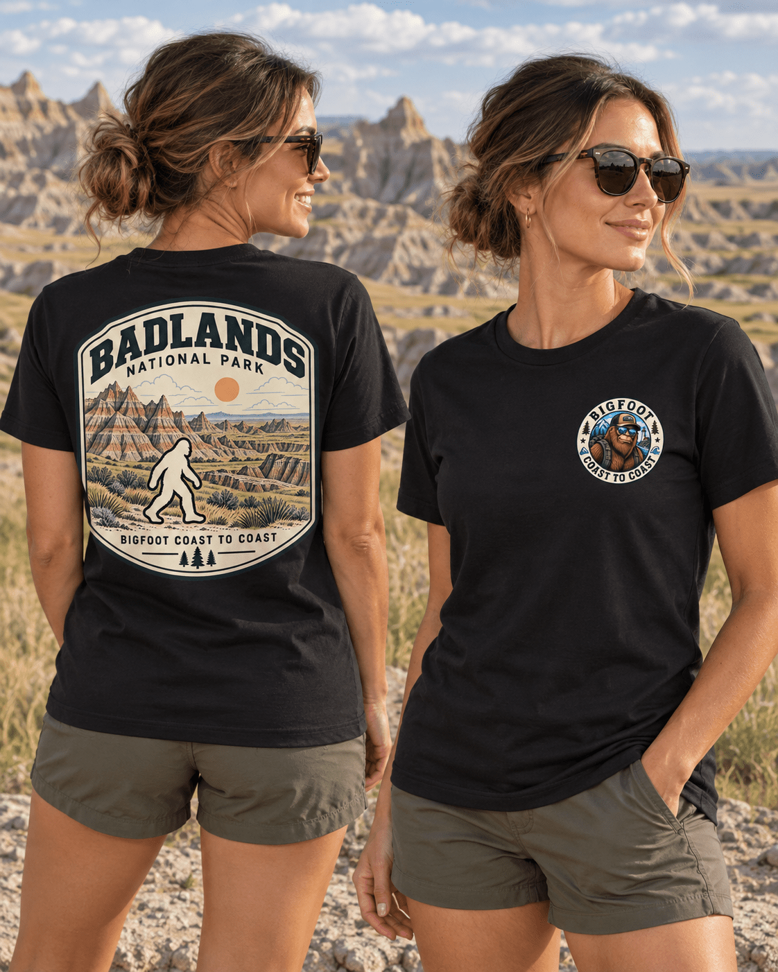 Badlands Bigfoot National Park Shirt | Sasquatch Adventure Tee - Bigfoot Coast to Coast