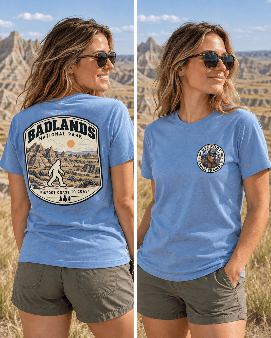Badlands Bigfoot National Park Shirt | Sasquatch Adventure Tee - Bigfoot Coast to Coast