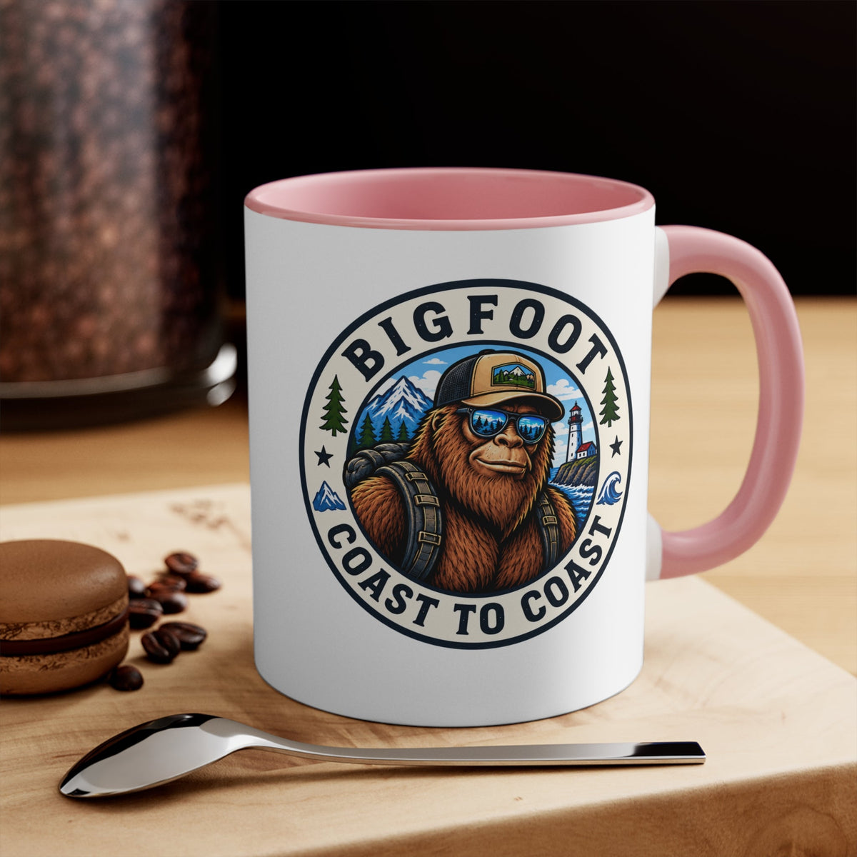 Bigfoot Coast to Coast Colored Accent Mug - Bigfoot Coast to Coast