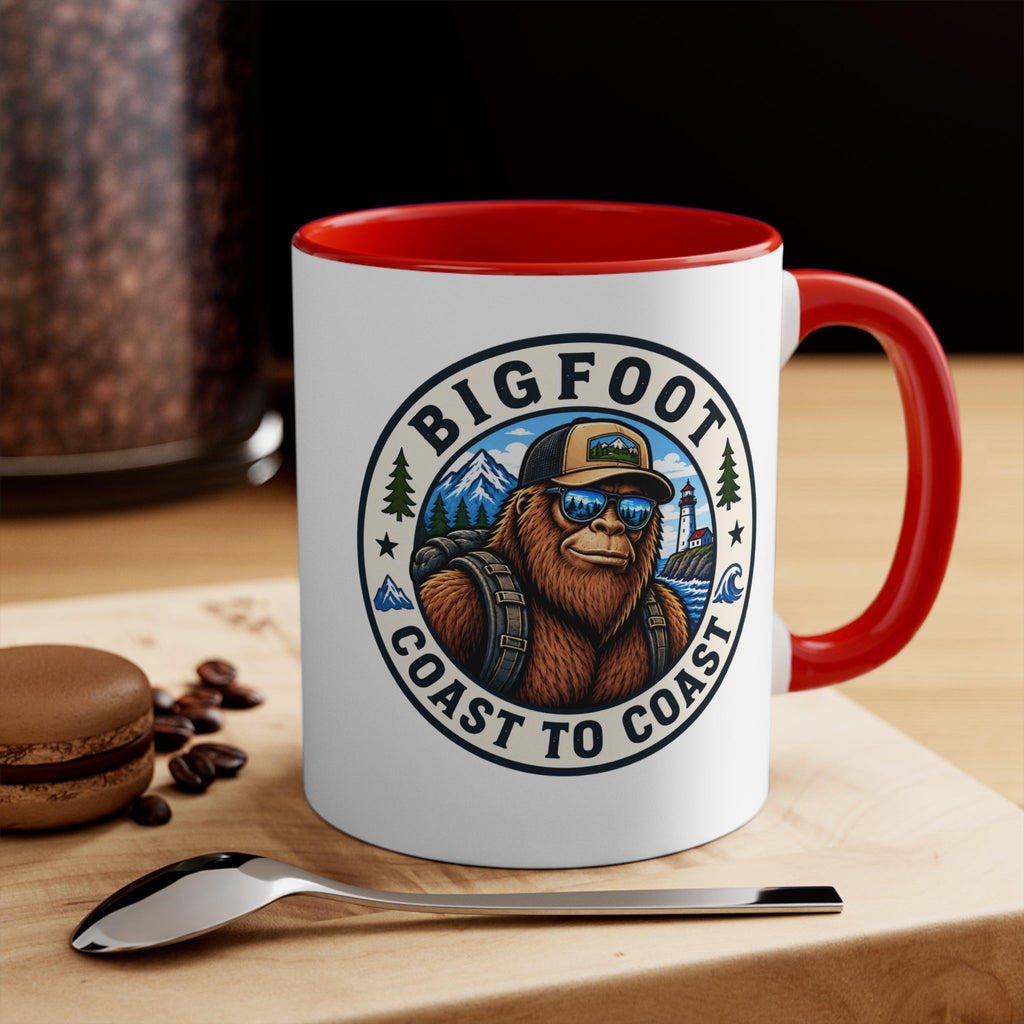 Bigfoot Coast to Coast Colored Accent Mug - Bigfoot Coast to Coast