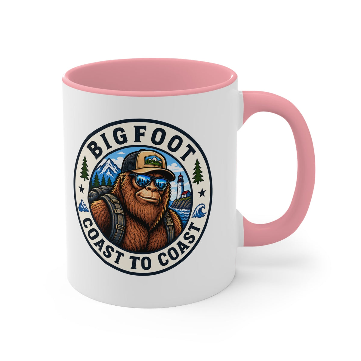 Bigfoot Coast to Coast Colored Accent Mug - Bigfoot Coast to Coast