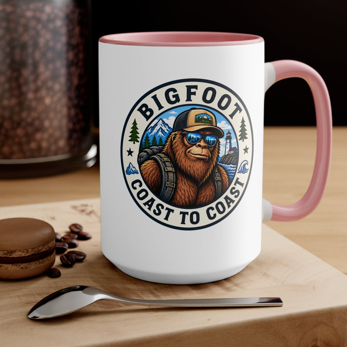 Bigfoot Coast to Coast Colored Accent Mug - Bigfoot Coast to Coast