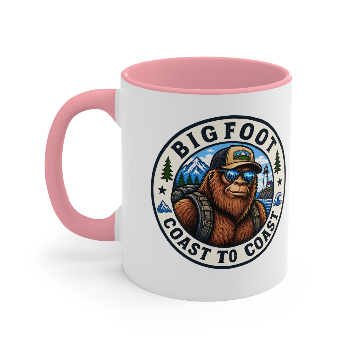 Bigfoot Coast to Coast Colored Accent Mug - Bigfoot Coast to Coast