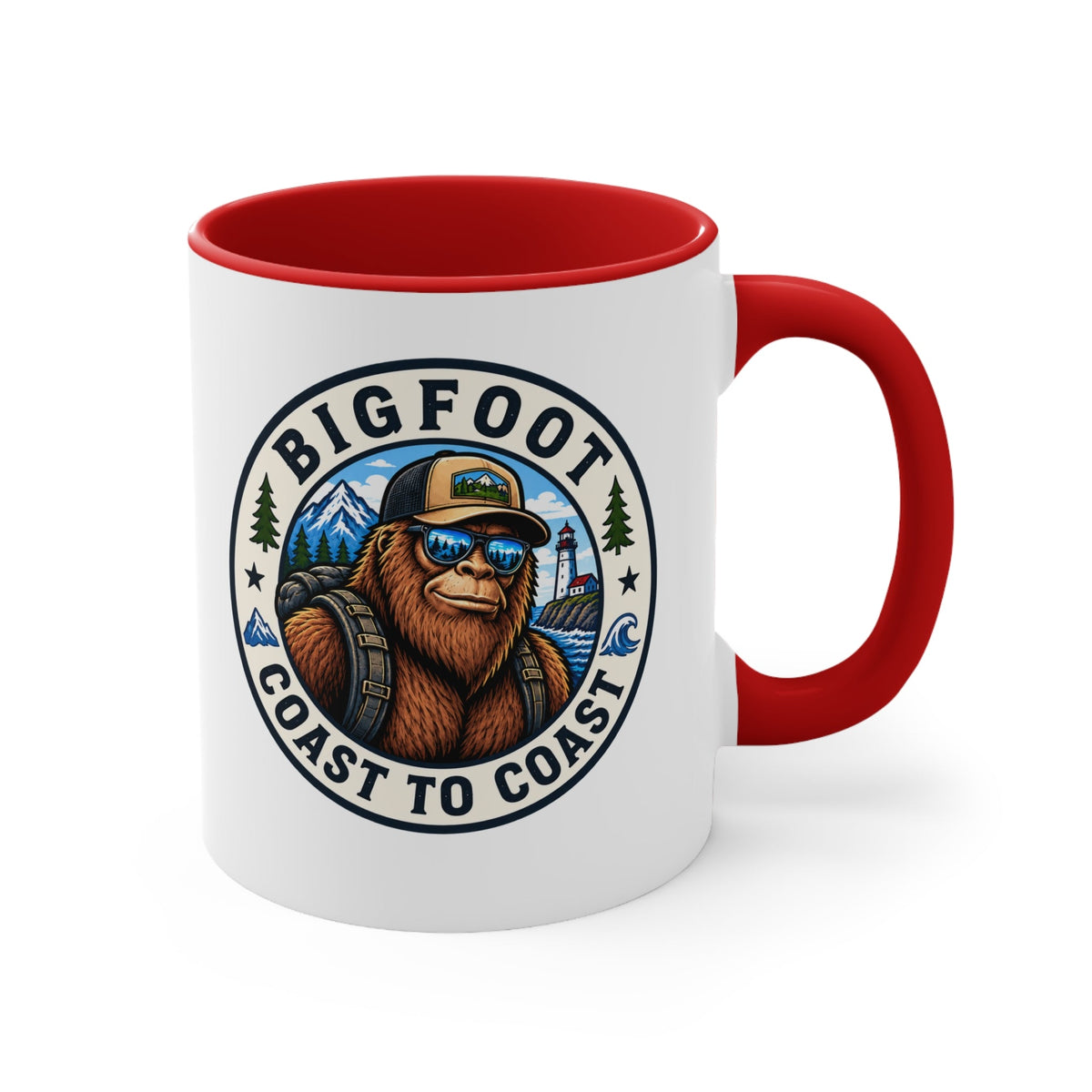 Bigfoot Coast to Coast Colored Accent Mug - Bigfoot Coast to Coast