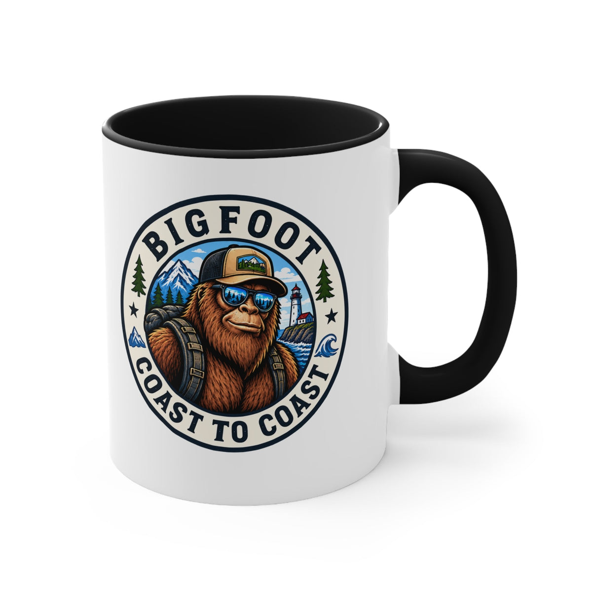 Bigfoot Coast to Coast Colored Accent Mug - Bigfoot Coast to Coast