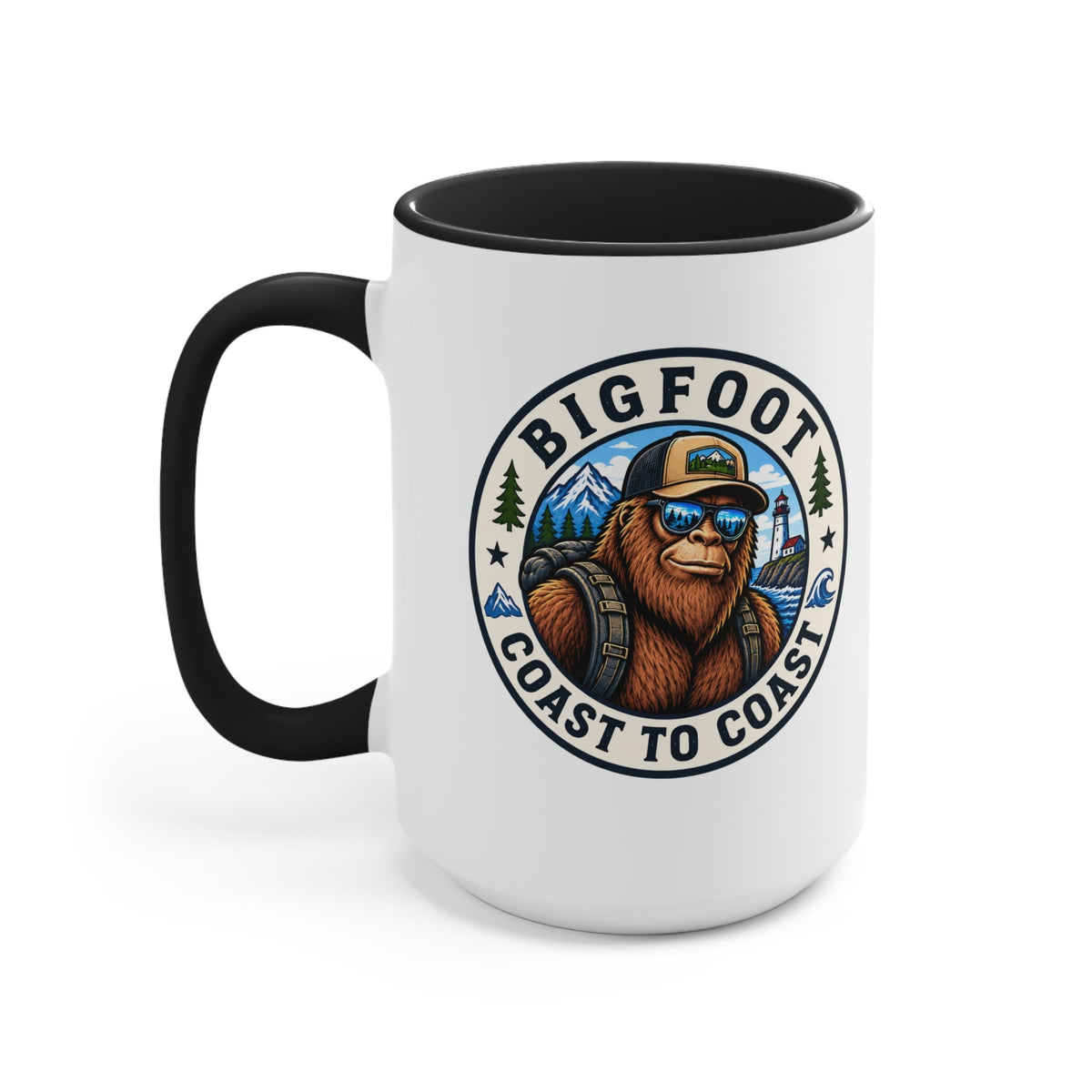 Bigfoot Coast to Coast Colored Accent Mug - Bigfoot Coast to Coast