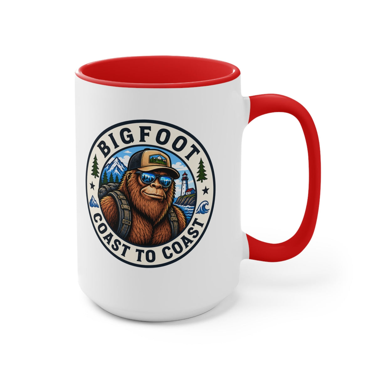 Bigfoot Coast to Coast Colored Accent Mug - Bigfoot Coast to Coast