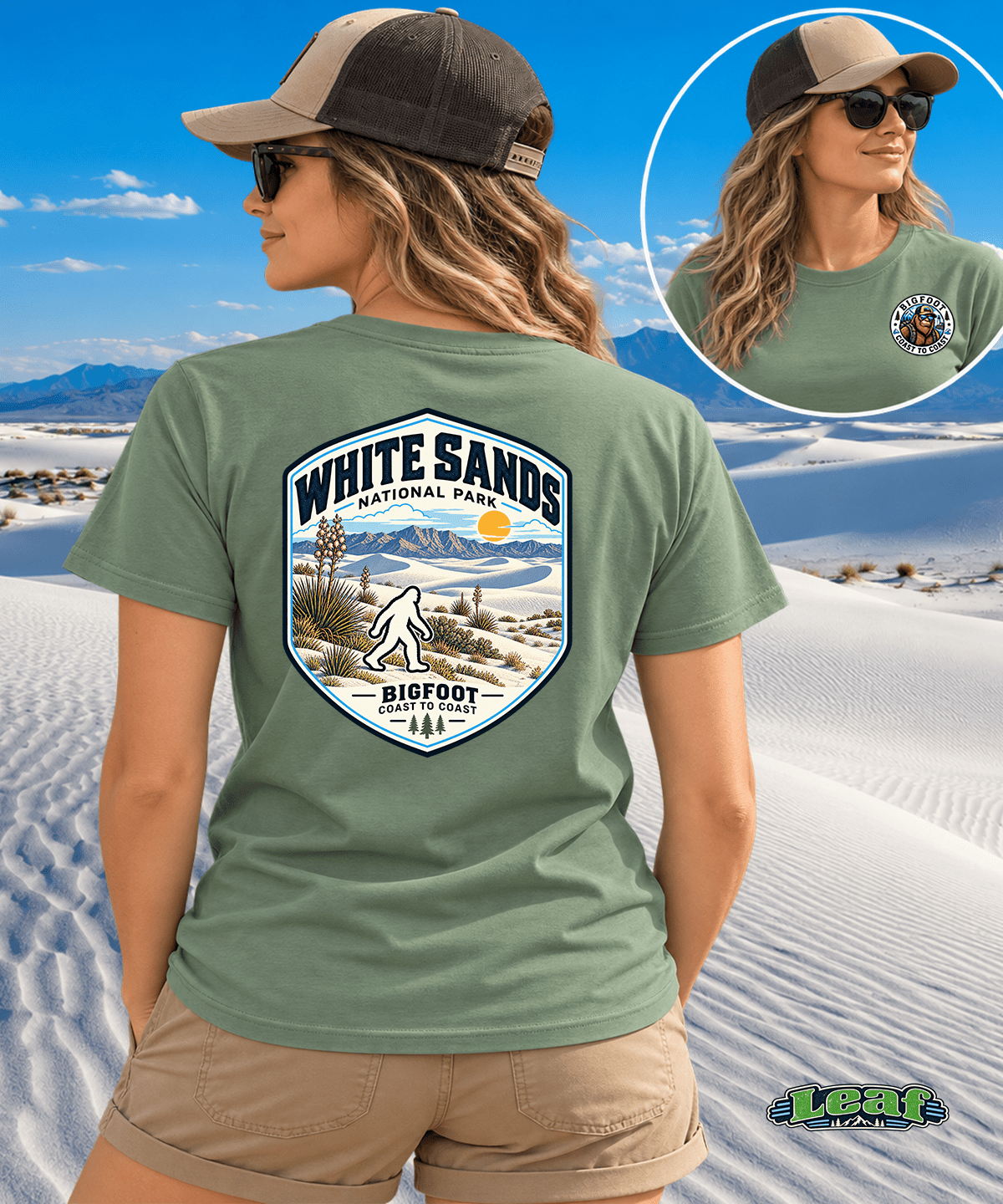 Bigfoot Coast to Coast Shirt - Vintage White Sands National Park Design - Bigfoot Coast to Coast