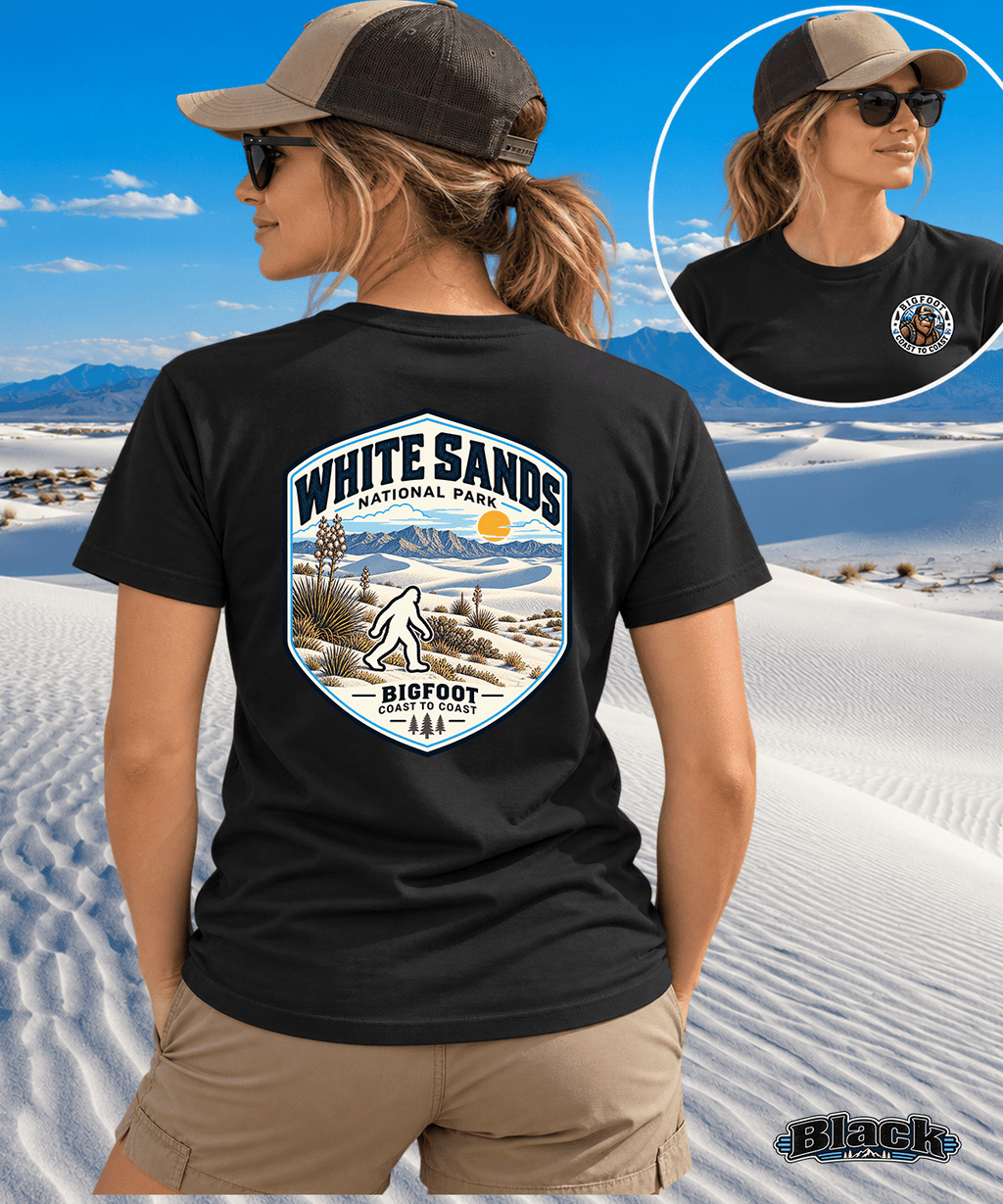 Bigfoot Coast to Coast Shirt - Vintage White Sands National Park Design - Bigfoot Coast to Coast