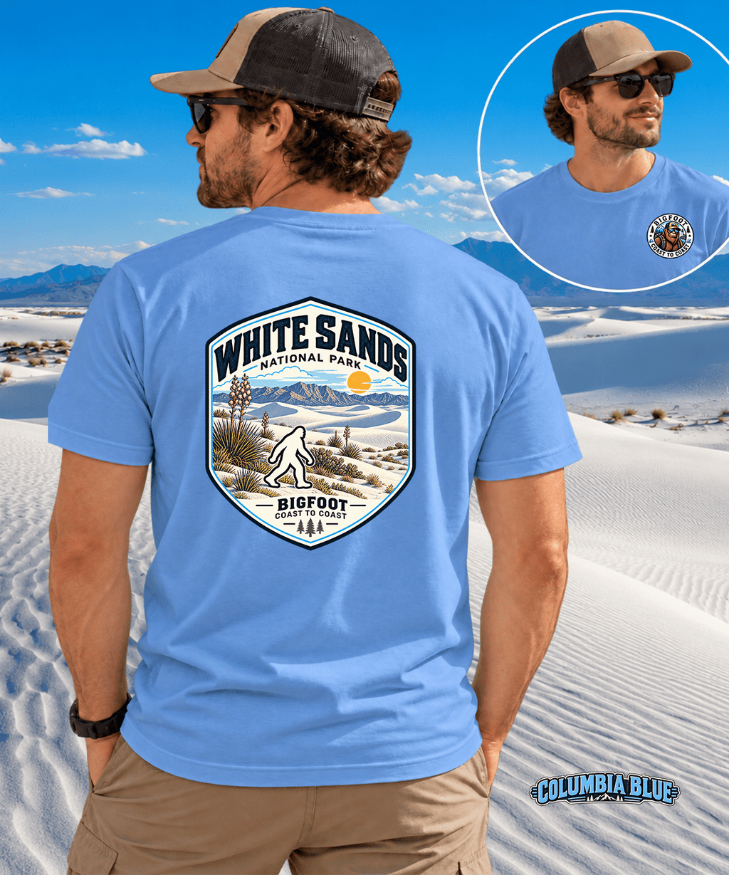 Bigfoot Coast to Coast Shirt - Vintage White Sands National Park Design - Bigfoot Coast to Coast