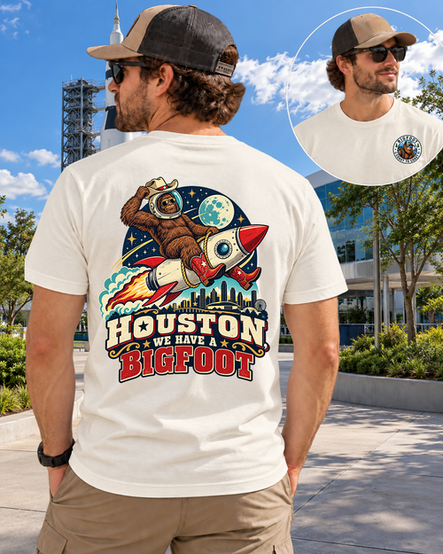 Bigfoot -Texas Bigfoot Shirt - Astronaut Houston Rocket - Bigfoot Coast to Coast