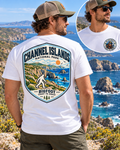 Channel Islands Bigfoot shirt featuring a national park back graphic with rugged islands, sea cliffs & coastal wildlife