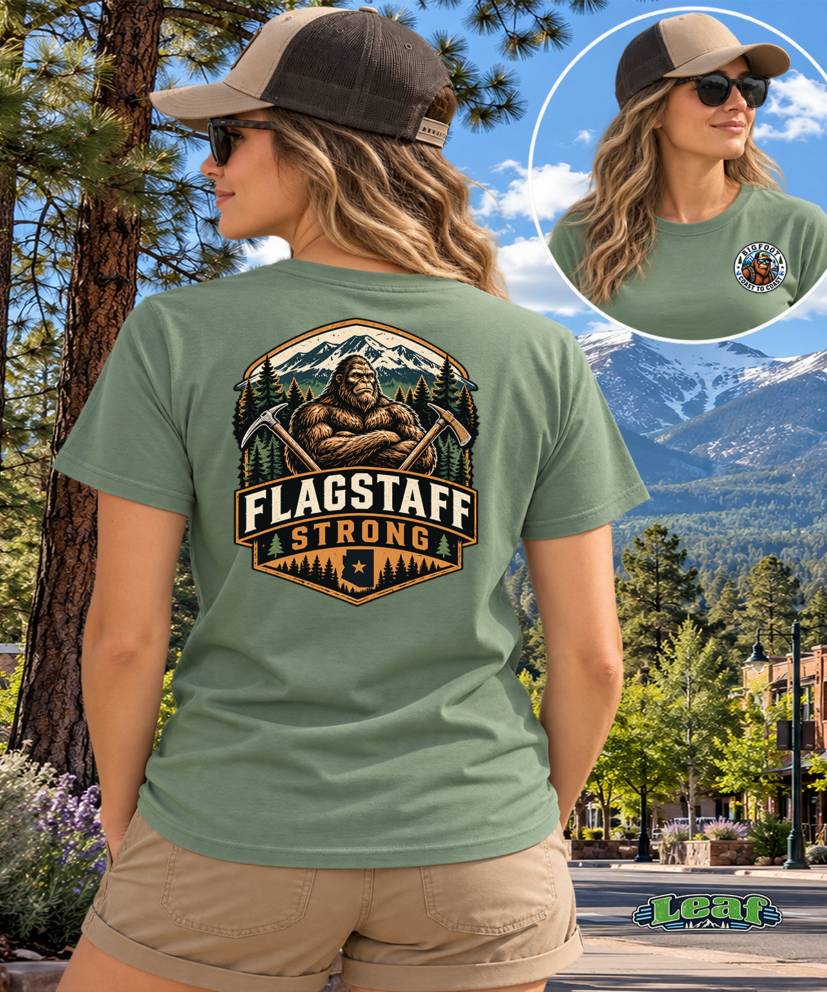 Flagstaff, Arizona Bigfoot T-Shirt | Mountain Adventure & Sasquatch Style - Bigfoot Coast to Coast