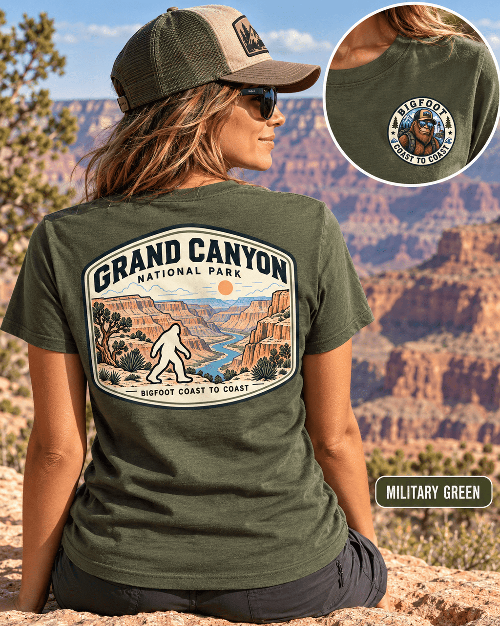 Grand Canyon Bigfoot National Park Shirt | Sasquatch Adventure Tee - Bigfoot Coast to Coast