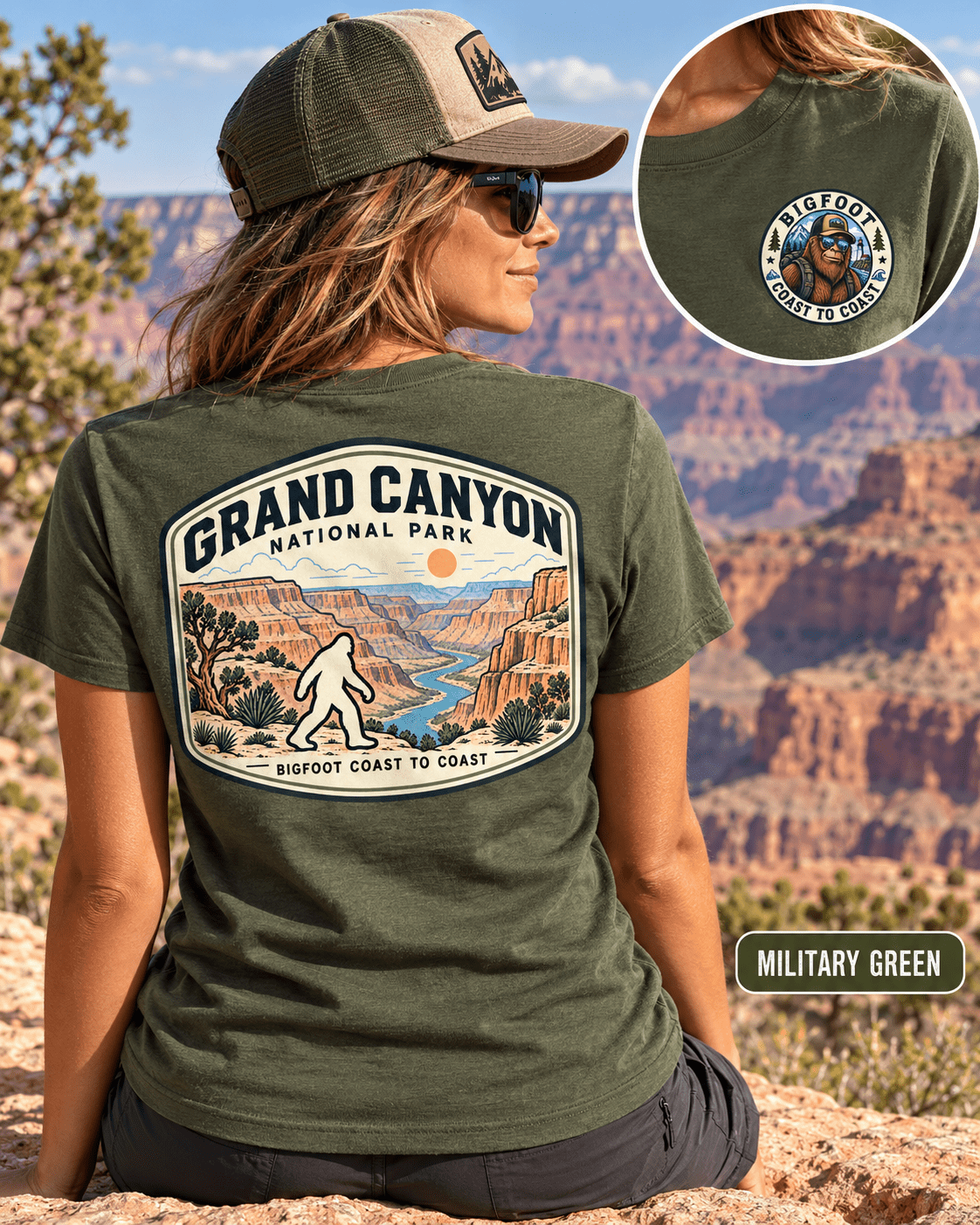 Grand Canyon Bigfoot National Park Shirt | Sasquatch Adventure Tee - Bigfoot Coast to Coast
