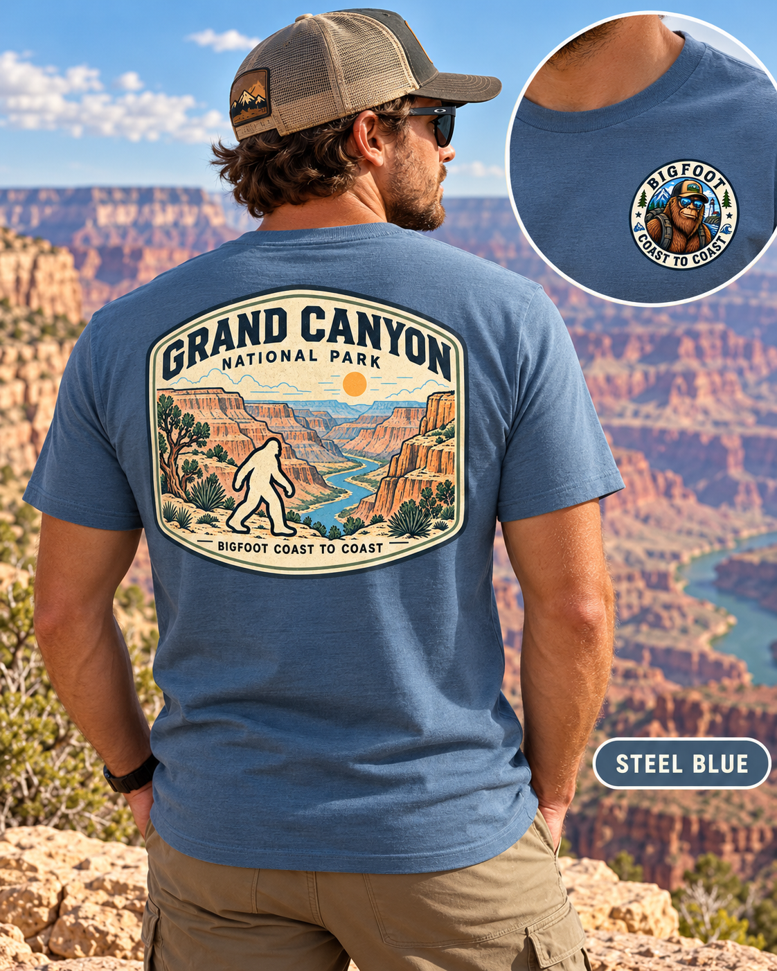 Grand Canyon Bigfoot National Park Shirt | Sasquatch Adventure Tee - Bigfoot Coast to Coast