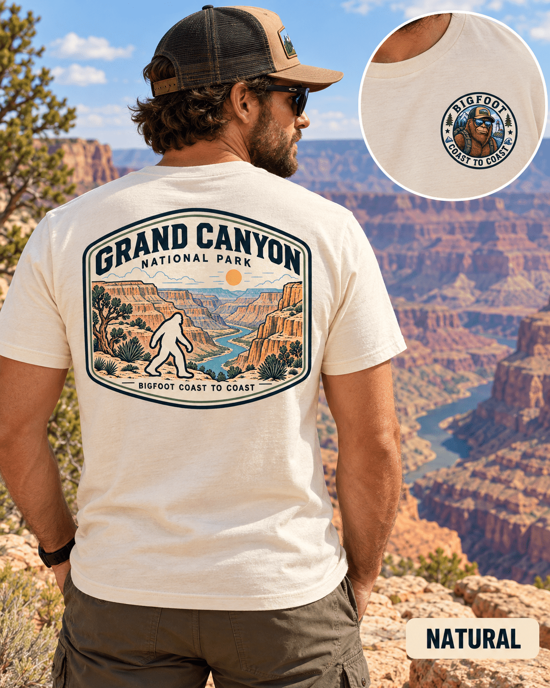Grand Canyon Bigfoot National Park Shirt | Sasquatch Adventure Tee - Bigfoot Coast to Coast
