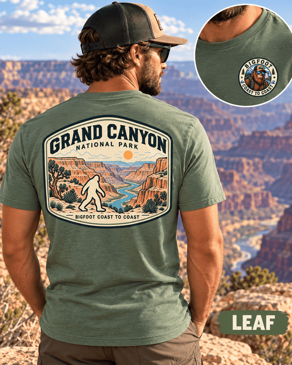 Grand Canyon Bigfoot National Park Shirt | Sasquatch Adventure Tee - Bigfoot Coast to Coast
