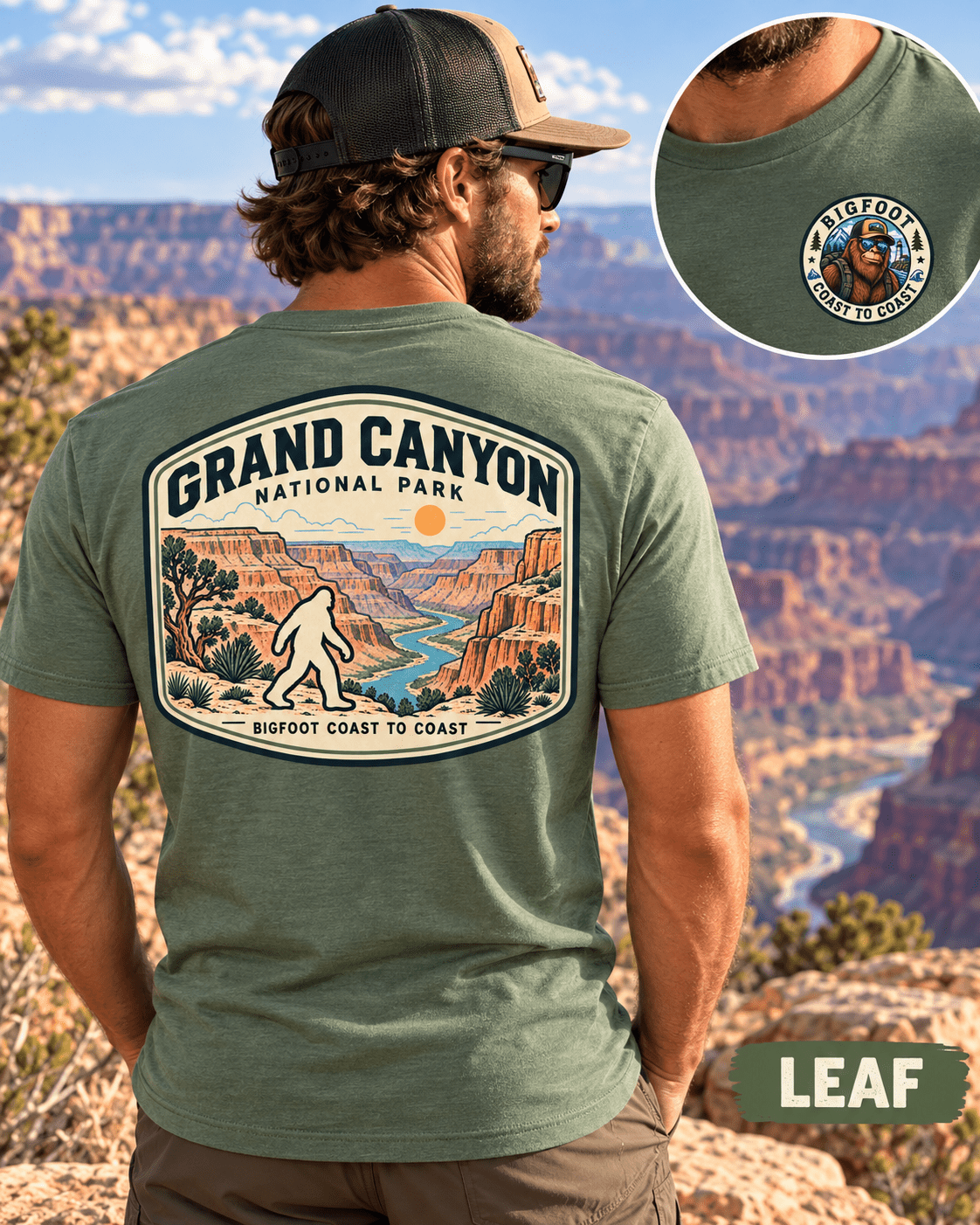 Grand Canyon Bigfoot National Park Shirt | Sasquatch Adventure Tee - Bigfoot Coast to Coast