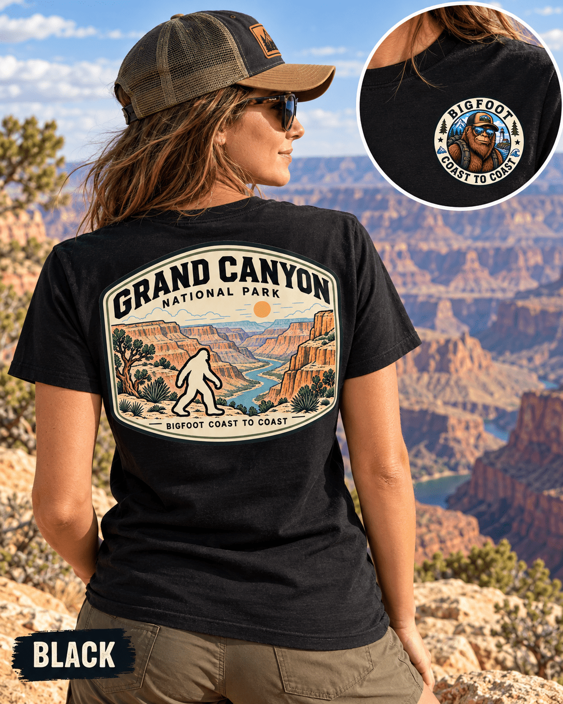 Grand Canyon Bigfoot National Park Shirt | Sasquatch Adventure Tee - Bigfoot Coast to Coast