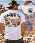 Grand Canyon Bigfoot shirt featuring a vintage national park back graphic inspired by layered canyon walls, Colorado River, and vast desert overlooks