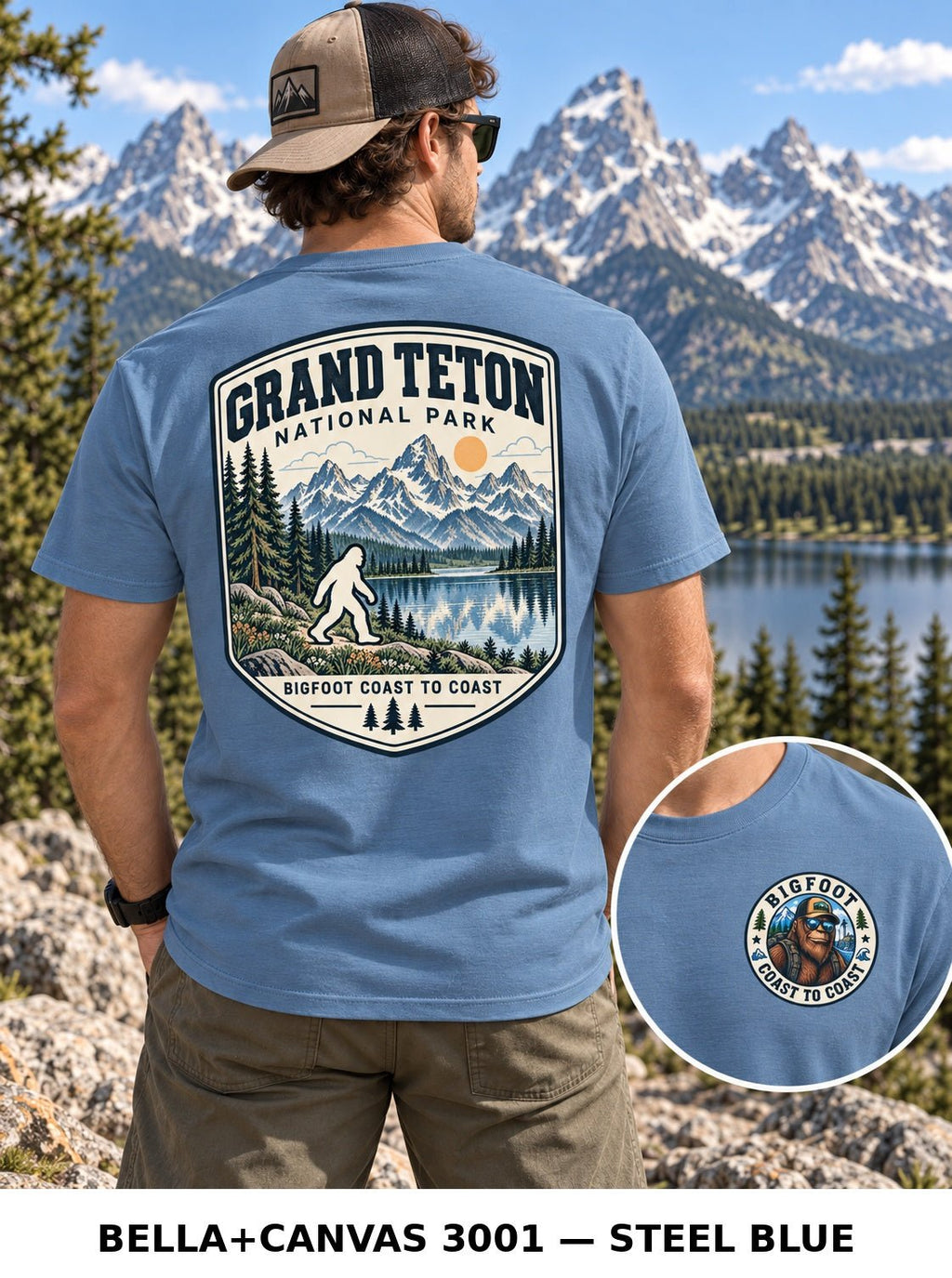 Grand Teton Bigfoot National Park Shirt | Sasquatch Adventure Tee - Bigfoot Coast to Coast