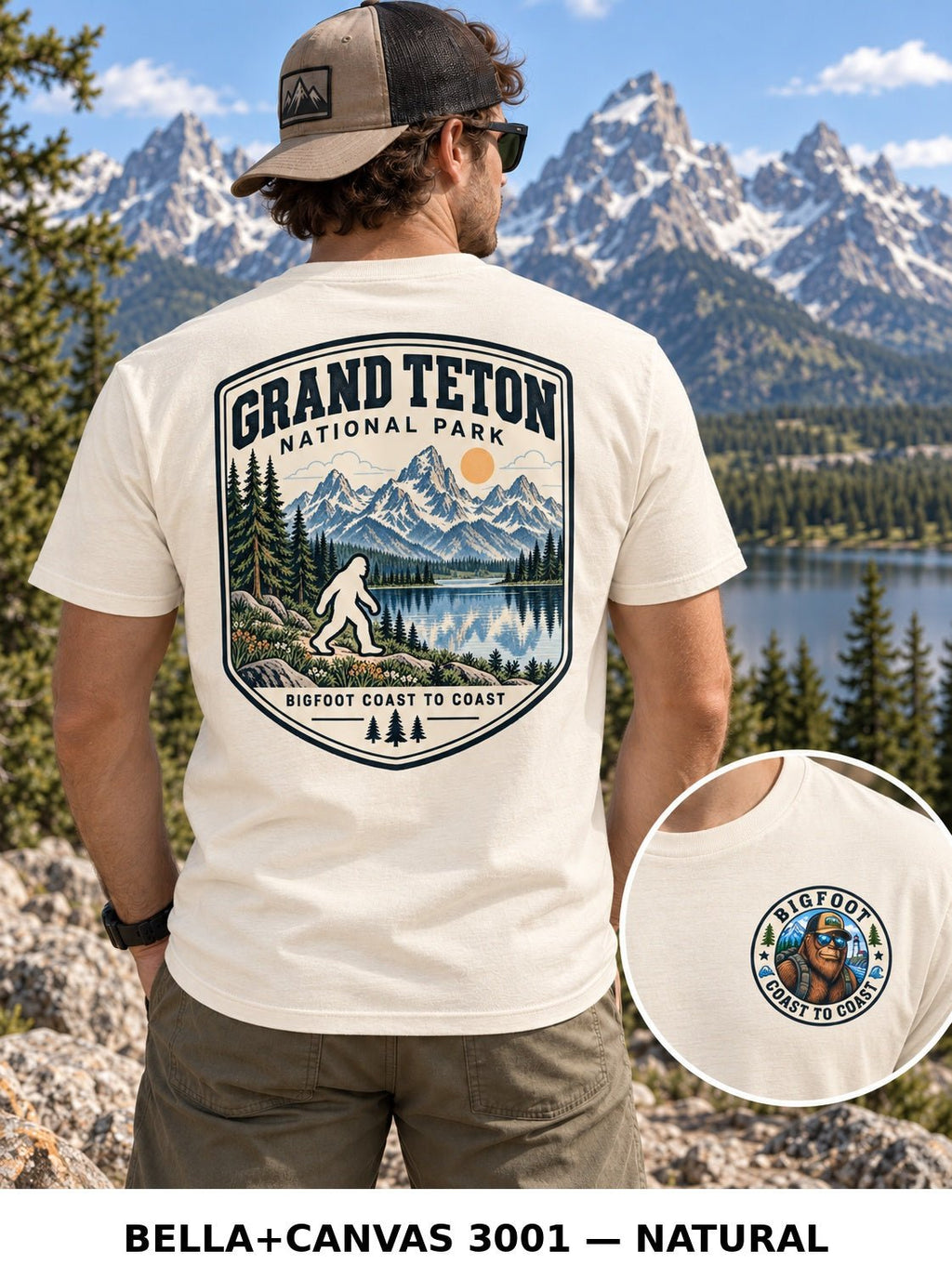 Grand Teton Bigfoot National Park Shirt | Sasquatch Adventure Tee - Bigfoot Coast to Coast