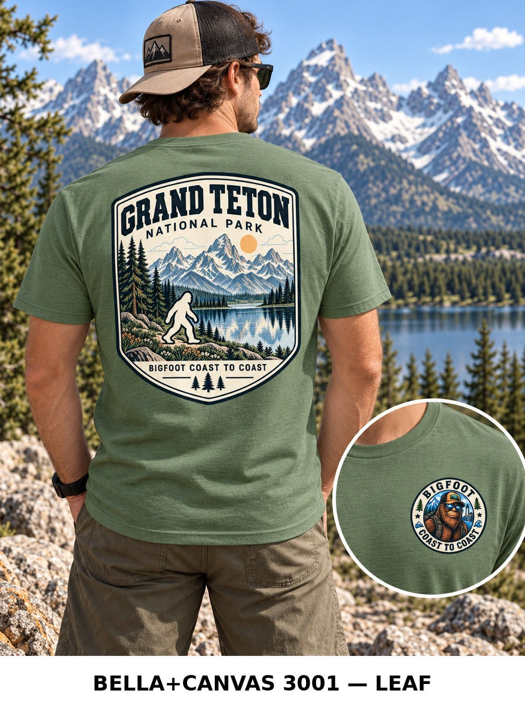 Grand Teton Bigfoot National Park Shirt | Sasquatch Adventure Tee - Bigfoot Coast to Coast