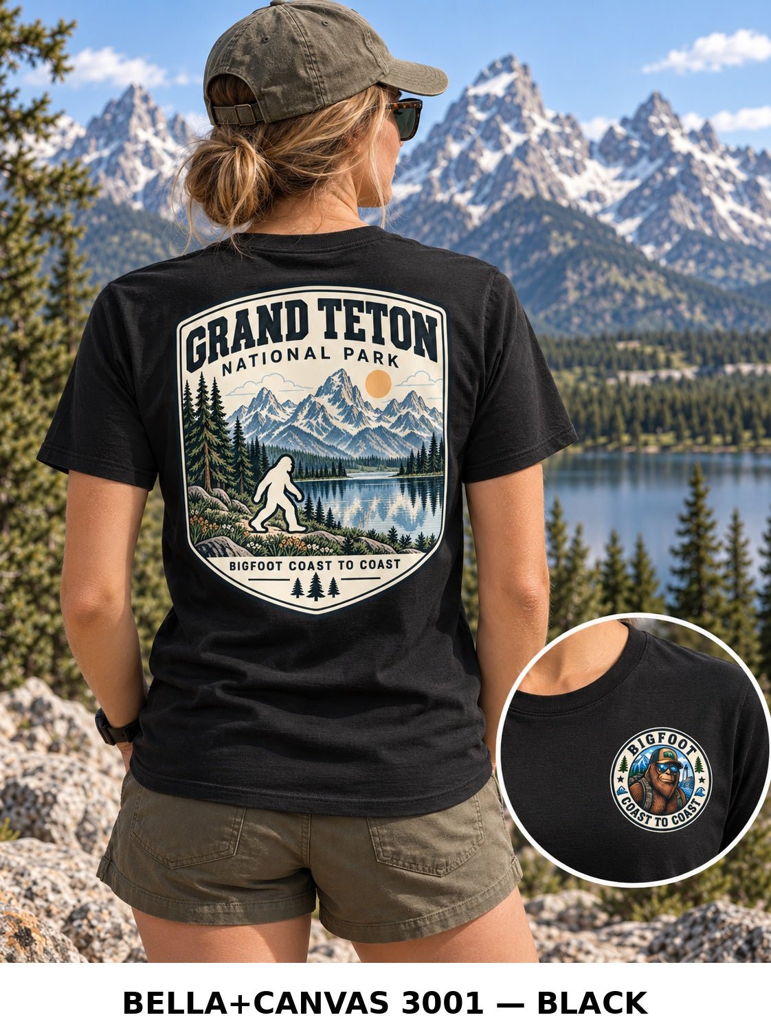Grand Teton Bigfoot National Park Shirt | Sasquatch Adventure Tee - Bigfoot Coast to Coast