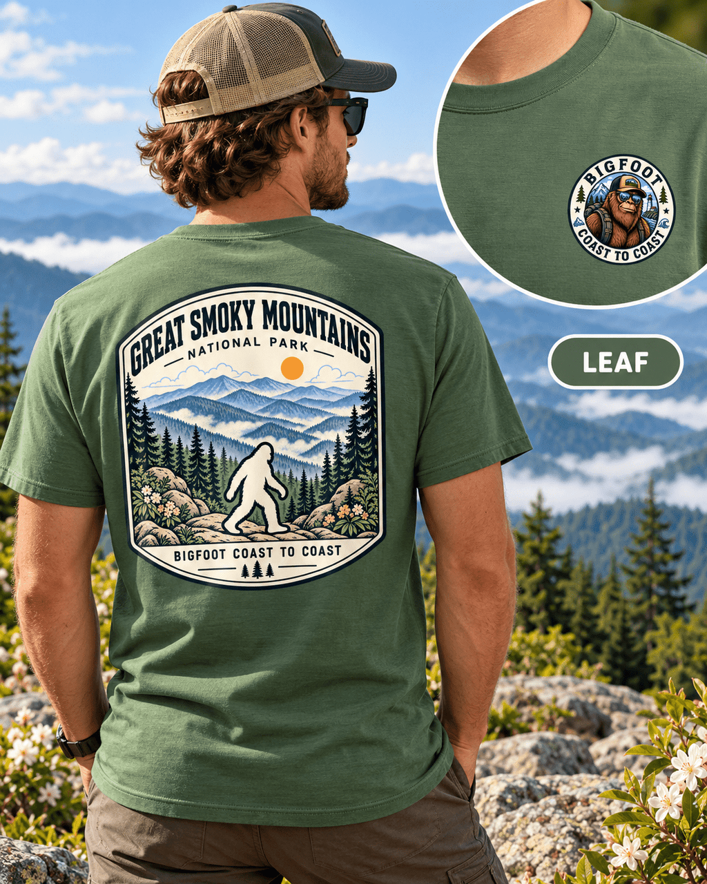 Great Smoky Mountain Bigfoot National Park Shirt | Sasquatch Adventure Tee - Bigfoot Coast to Coast