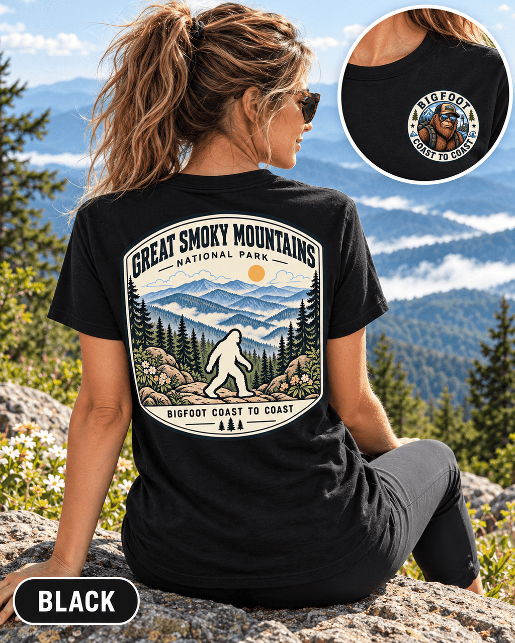 Great Smoky Mountain Bigfoot National Park Shirt | Sasquatch Adventure Tee - Bigfoot Coast to Coast