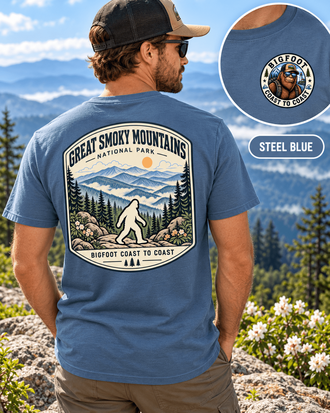 Great Smoky Mountain Bigfoot National Park Shirt | Sasquatch Adventure Tee - Bigfoot Coast to Coast