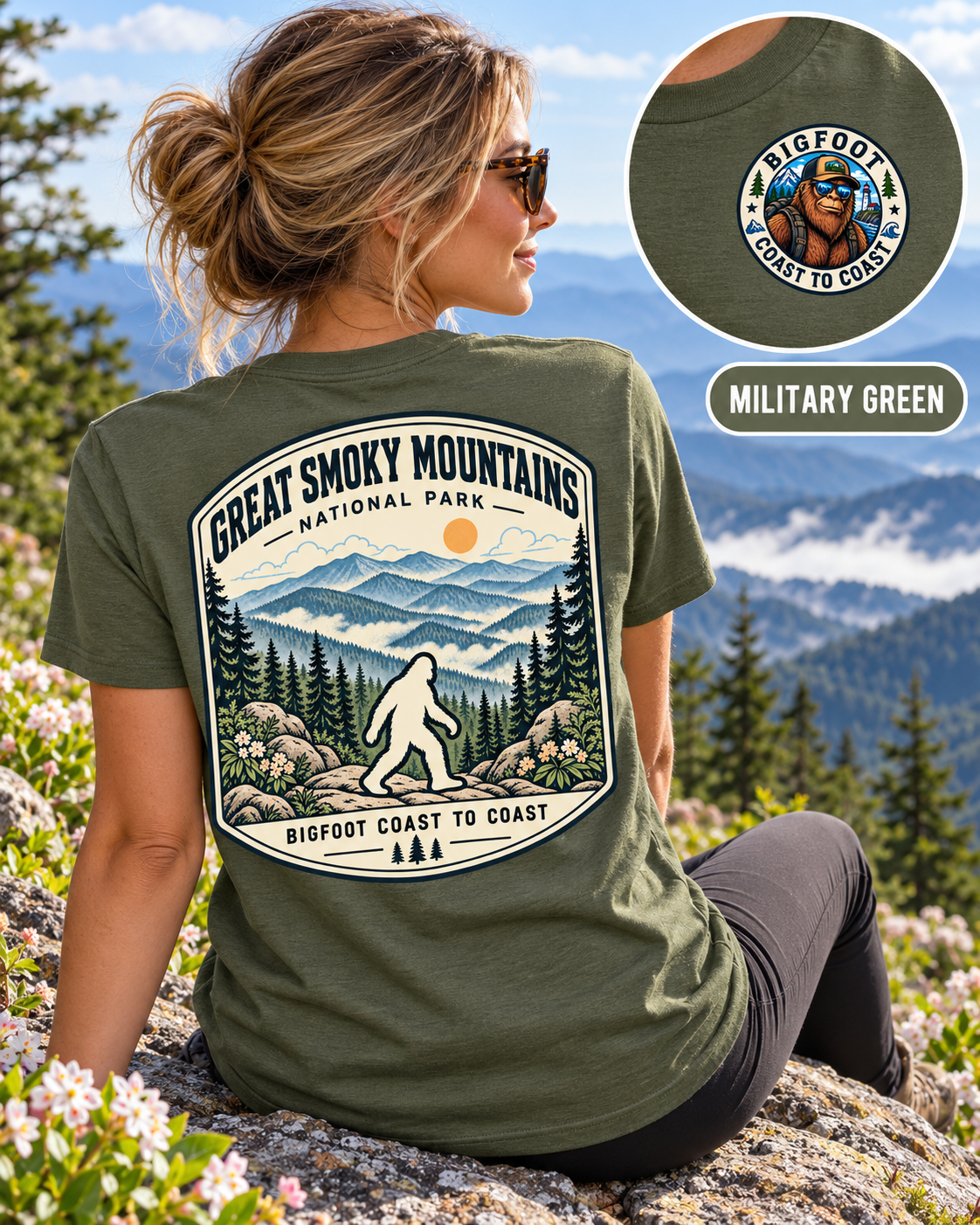 Great Smoky Mountain Bigfoot National Park Shirt | Sasquatch Adventure Tee - Bigfoot Coast to Coast