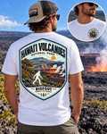 Hawaii Volcanoes Bigfoot shirt featuring a vintage national park back graphic inspired by lava fields, volcanic craters, rainforest, and glowing earth