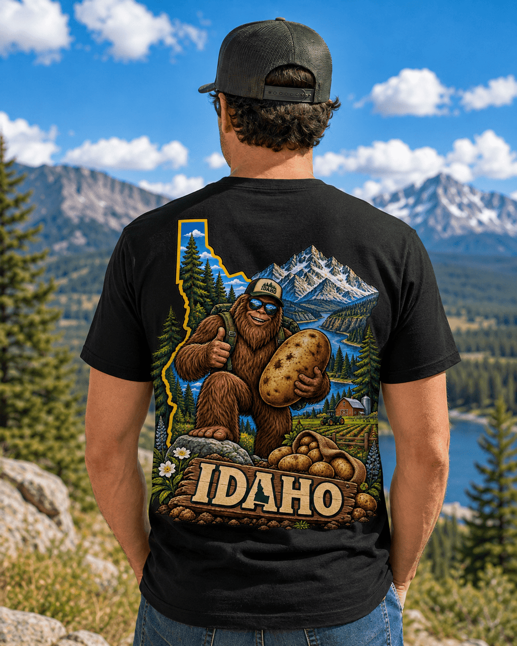 Idaho Bigfoot T-Shirt - Potato Adventure - Bigfoot Coast to Coast