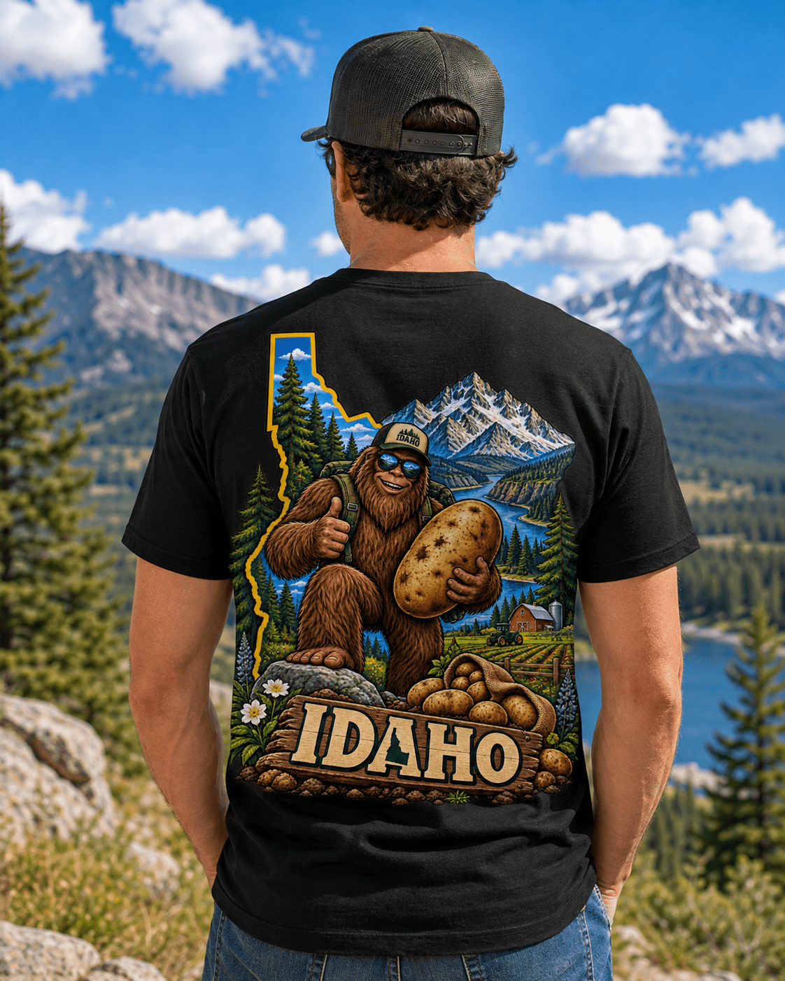 Idaho Bigfoot T-Shirt - Potato Adventure - Bigfoot Coast to Coast