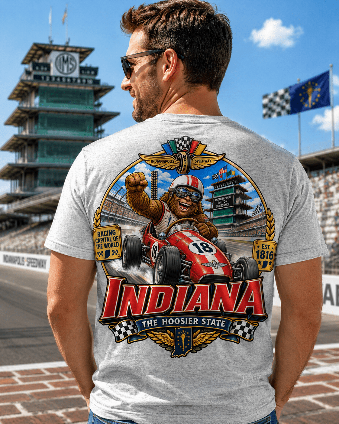 Indiana Bigfoot T-Shirt - Racing - Bigfoot Coast to Coast