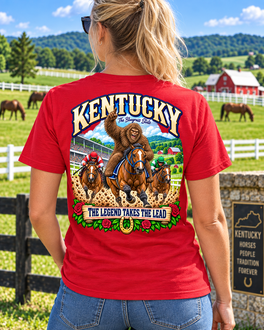 Kentucky Bigfoot T-Shirt – The Legend Takes the Lead - Bigfoot Coast to Coast