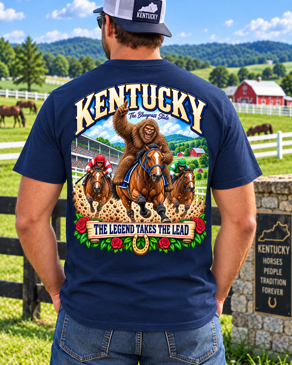 Kentucky Bigfoot T-Shirt – The Legend Takes the Lead - Bigfoot Coast to Coast
