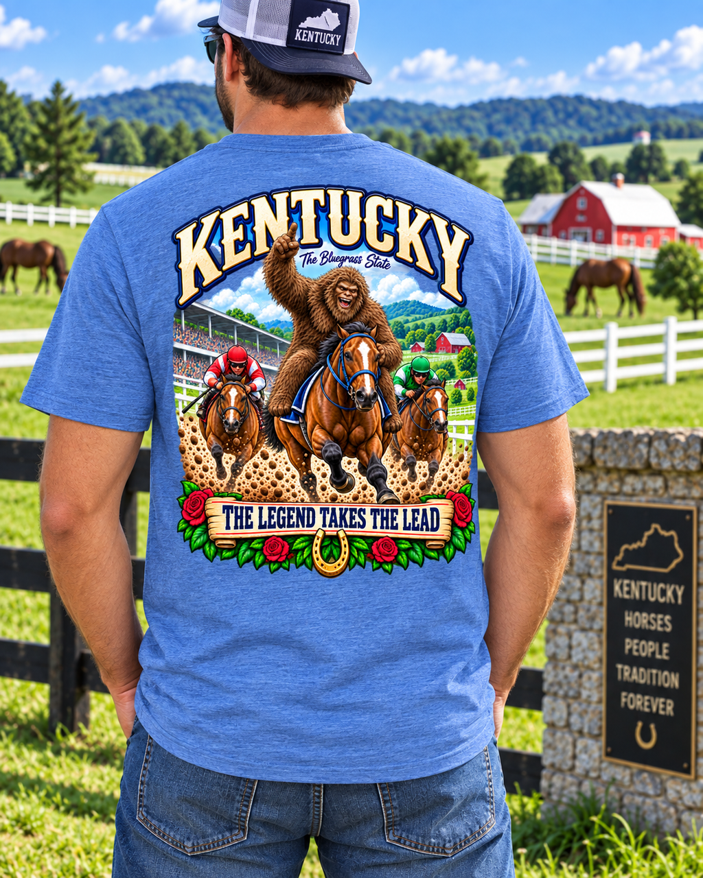 Kentucky Bigfoot T-Shirt – The Legend Takes the Lead - Bigfoot Coast to Coast