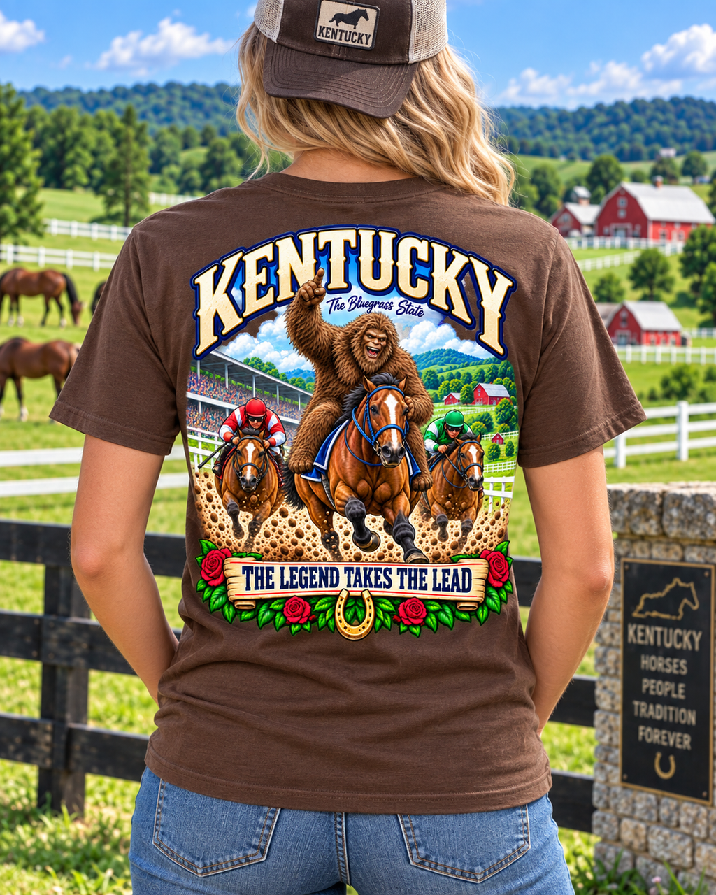 Kentucky Bigfoot T-Shirt – The Legend Takes the Lead - Bigfoot Coast to Coast
